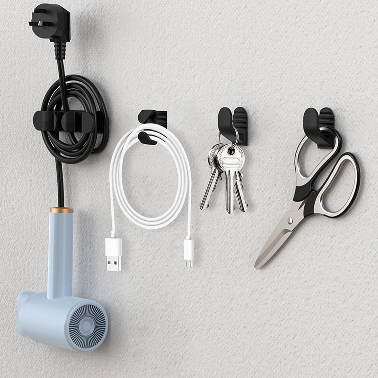 Silicone Cord Organizer For Kitchen Appliances – Adhesive Cable Holder For Mixer, Blender, Coffee Maker, Air Fryer, Pressure Cooker (Black, Grey)