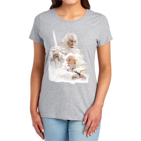 Lord of The Rings Gandalf The White Women's T Shirt, Athletic Heather, Medium
