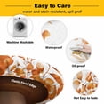 thumbnail image 3 of Elastic Fitted Round Tablecloth, Orange Eucalyptus Leaves Waterproof Stretch Table Cover for 36"-44" Tables, Watercolor Spring Summer Botanical Washable Outdoor Tablecloths for Patio, Picnic, Camping, 3 of 9