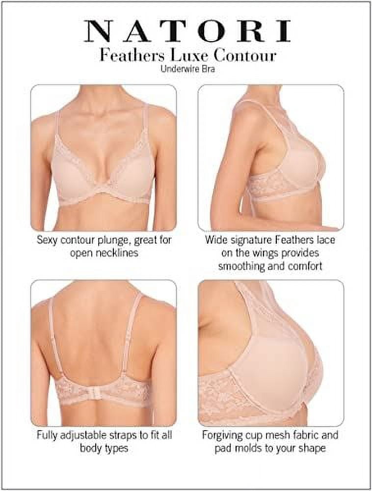 Natori Women's Feathers Luxe Contour Underwire Bra cafe 34B