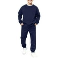 thumbnail image 5 of KAUOD Youth Kids Cotton Sweatsuits 2 Piece Crew Neck Pullover Sweatshirts Joggers Sweatpants Athletic Putfits for Girls, 5 of 6