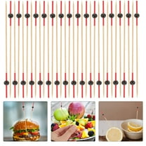 OUNONA 100pcs Cocktail Picks, Wooden Fruit Sticks Cocktail Skewers Cocktail Party Toothpicks for Fruit, Appetizers, Club Sandwiches, Parties. ( Style 1 )