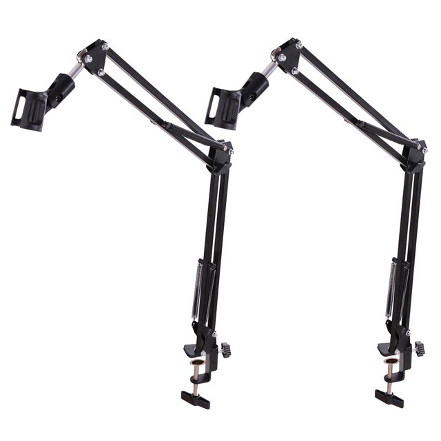 DJ Broadcasting Microphone Suspension Boom Scissor NB-35 Arm Stand Table Mounting Clamp with Mic Clip(Pack of 2) Yescom Modern