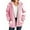Pink, variant on SDNall Women's Fashion Hooded Plaid Cardigan with Zipper and Pockets