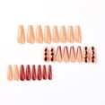 thumbnail image 2 of Fofosbeauty 24pcs Press on False Nails, Long Coffin Fake Nails, Coffin Ruby Nude French V, 2 of 8