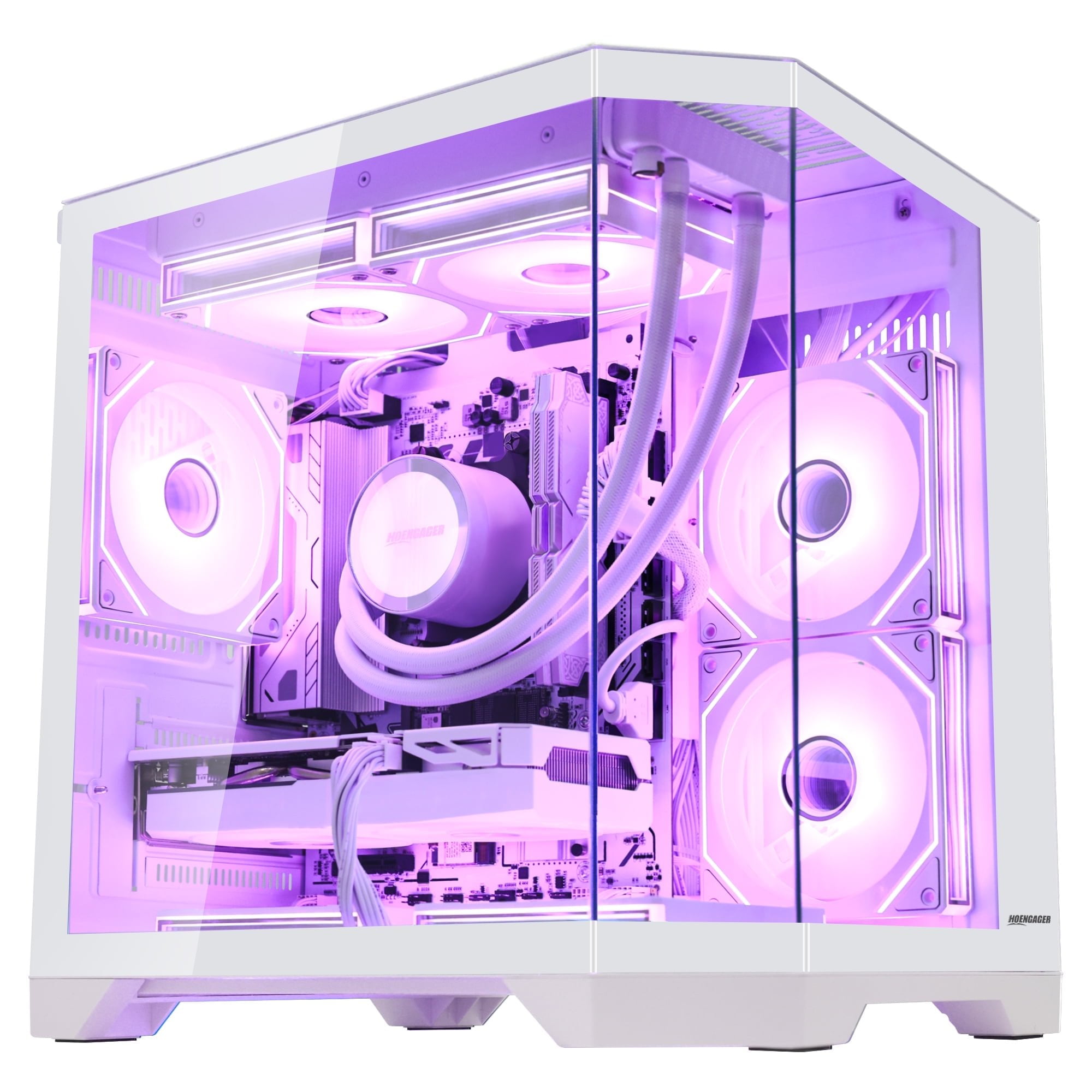 Hoengager Ocean Of Star RTX 5070 12GB Gaming PC - AMD Ryzen 7 7800X3D 8-Core 4.2GHz, 32GB DDR5 RAM, 1TB PCIe SSD, Windows 11 RGB Prebuilt Tower-White