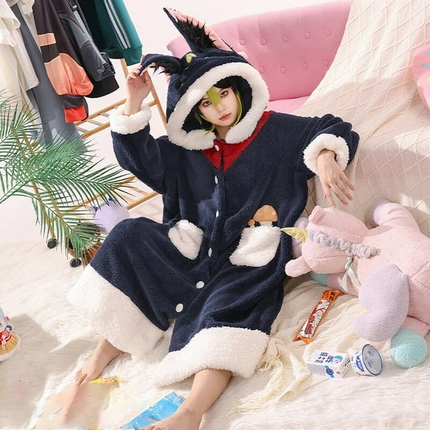 Genshin Impact-Pijama de felpa para CosPlay, camisón súper grueso, Kaedehara Kazuha/Venti/Tartaglia/Xiao/Zhongli