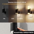 thumbnail image 5 of YANSUN 2 Pack Black Cylindrical Night Light with Long & Short Dual Shades, 3000K Warm White, Dimmable 0%-100%, Plug in, Home Decor, 5 of 7