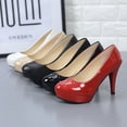 thumbnail image 4 of Escarpins Mode Aguichant Quatre Saisons Nouvelle Collection de Cette Année en Cuir Verni à Bout Rond Chaussures pour Femmes, 4 of 7