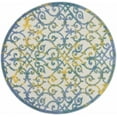 thumbnail image 1 of homeroots home decor 385018 4’ Round Ivory and Blue Indoor Outdoor Area Rug, 1 of 1