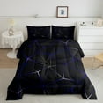thumbnail image 2 of YST Geometric Comforter Set, Geometry Irregular Diamond Bedding Set For Kids Teens Adult Women, Lightweight Microfiber Quilt All Season - 1 Comforter, 1 Pillow Case(Black Purple Blue, Twin), 2 of 5