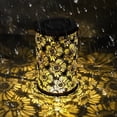 thumbnail image 3 of Luces Solares para Paisajes Al Aire Libre Linterna Exteriores Metal Ahuecada Con Flores/hojas Impermeable Patio Césped Porche, 3 of 9