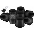 thumbnail image 1 of Paquete de 8 tapas redondas para protección de patas de silla, diámetro interior de 20 mm, protectores de patas de silla de goma negros, 1 of 5