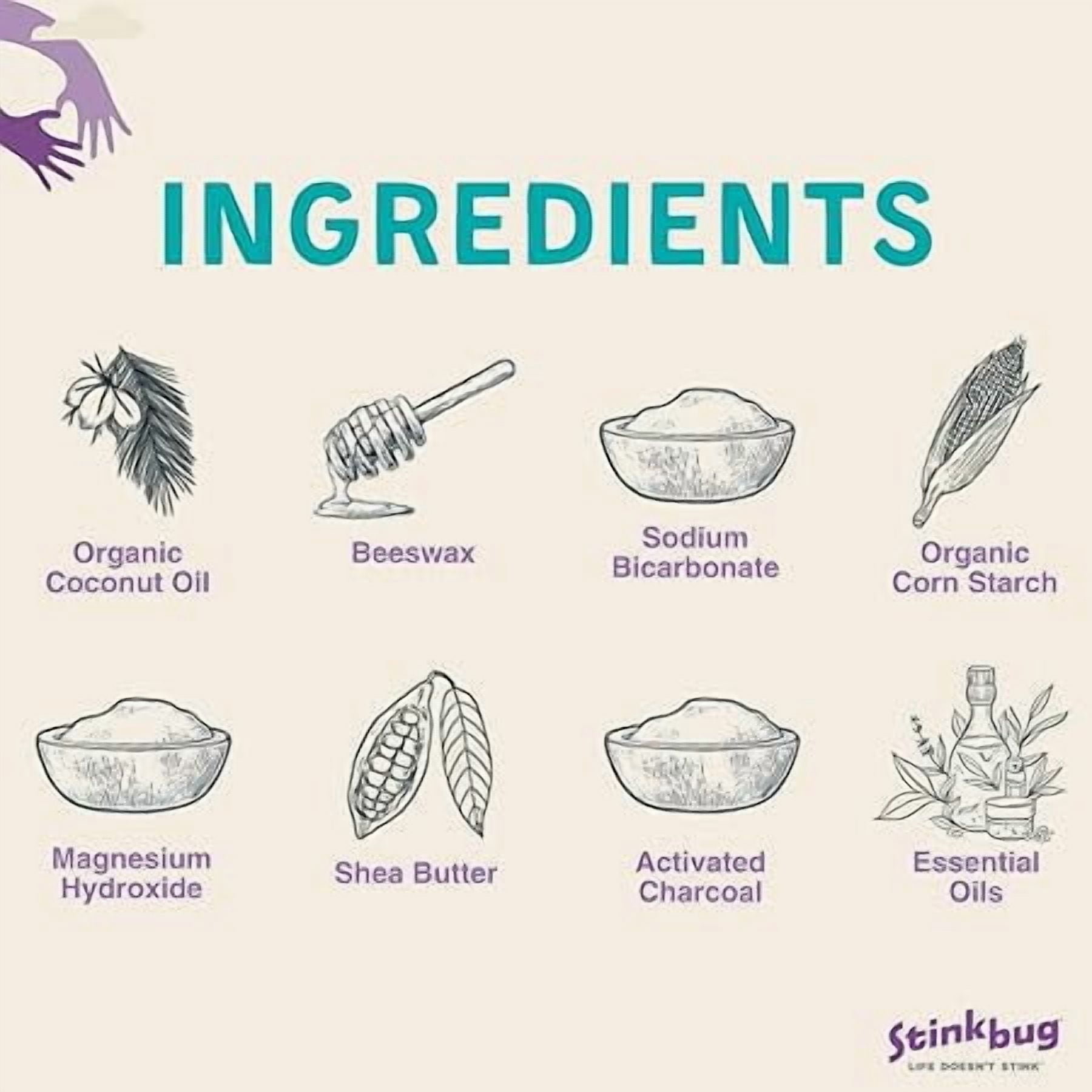 Stinkbug Naturals Cedar Eucalyptus Deodorant Stick, Aluminum Free, 2.1 oz