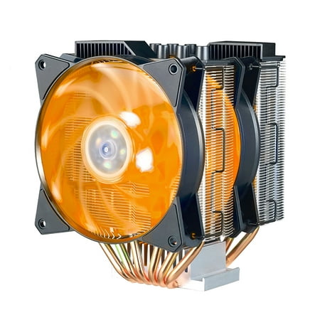 Cooler Master MasterAir MA621P (TR4 Specific) Twin-Tower RGB CPU Air Cooler 6 Heatpipes, Dual MasterFan MF120R 120mm RGB Fans (Best Air Cpu Cooler For Ryzen)