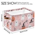 thumbnail image 4 of Yayeee Canvas Storage Basket with Handles for Shelves Fabric Bins Closet Organizer, Pink Halloween Ghosts, 4 of 8