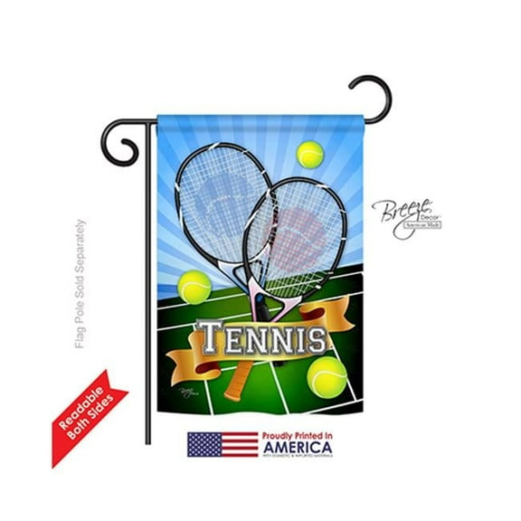 Breeze Decor 59002 Sports Tennis 2-Sided Impression Garden Flag - 13 x 18.5 in.