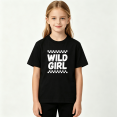 thumbnail image 2 of Wild Girl Girls Graphic Tee, Retro Checkered Flag Racing Skater 100% Cotton Kids Short Sleeve T-Shirt, 2 of 5