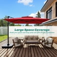 thumbnail image 4 of Boyel living Aluminum and Steel Cantilever Outdoor Patio Umbrella with Base Red, 4 of 10