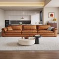 thumbnail image 3 of Italian Style Minimalist Living Room Sofa Leather Modern Floor Waterproof Sofa Armchair Luxury Canape Salon Prefabricated House My Lux Decor Round, 3 of 24