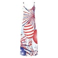 thumbnail image 5 of Wycnly Formal Dresses for Women 4th of July Loose High Waist Spaghetti Strap Independece Day Long Dresses V-Neck Sleeveless Star American Flag Print 2024 Summer Maxi Dress White m, 5 of 5