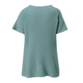 thumbnail image 5 of VISALY Turtleneck Sweatshirt Tunic Sweatshirt Sweaters for Women Casual Crew Neck Short Sleeve Sweater Lightweight Knit Batwing Fall Tops Soft Sweaters Womens Sweatshirt Women Pullover Sweaters Blue L, 5 of 5