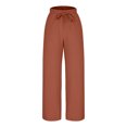 thumbnail image 5 of Busydd Women's Pants Solid Color Casual Pants Fashion Loose Wide Leg Pants Elastic Waist Flowy Beach Pants for Women with Pockets and Drawstring, 5 of 6