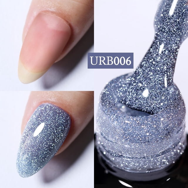 Azúcar UR 7ml botella de vidrio brillante rosa brillo Base de goma esmalte de uñas en Gel UV LED Nail Art diseño barniz manicura Tan Jianjun unisex