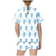 thumbnail image 4 of Odeerbi 2-12 Años Niños Niñas Pijamas de Verano de Satén Con Solapa de Muesca Camisas de Manga Corta Pantalones Cortos Conjunto de Pijama de Seda Con Estampado Suave, 4 of 5