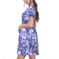 thumbnail image 2 of Honeii flower crystal Skull Print Women’s Short Sleeve Dress, Comfortable Casual Dress, Soft Polyester Spandex Blend, Stylish Everyday Wear for Summer, Perfect for Travel and Vacation, 2 of 6