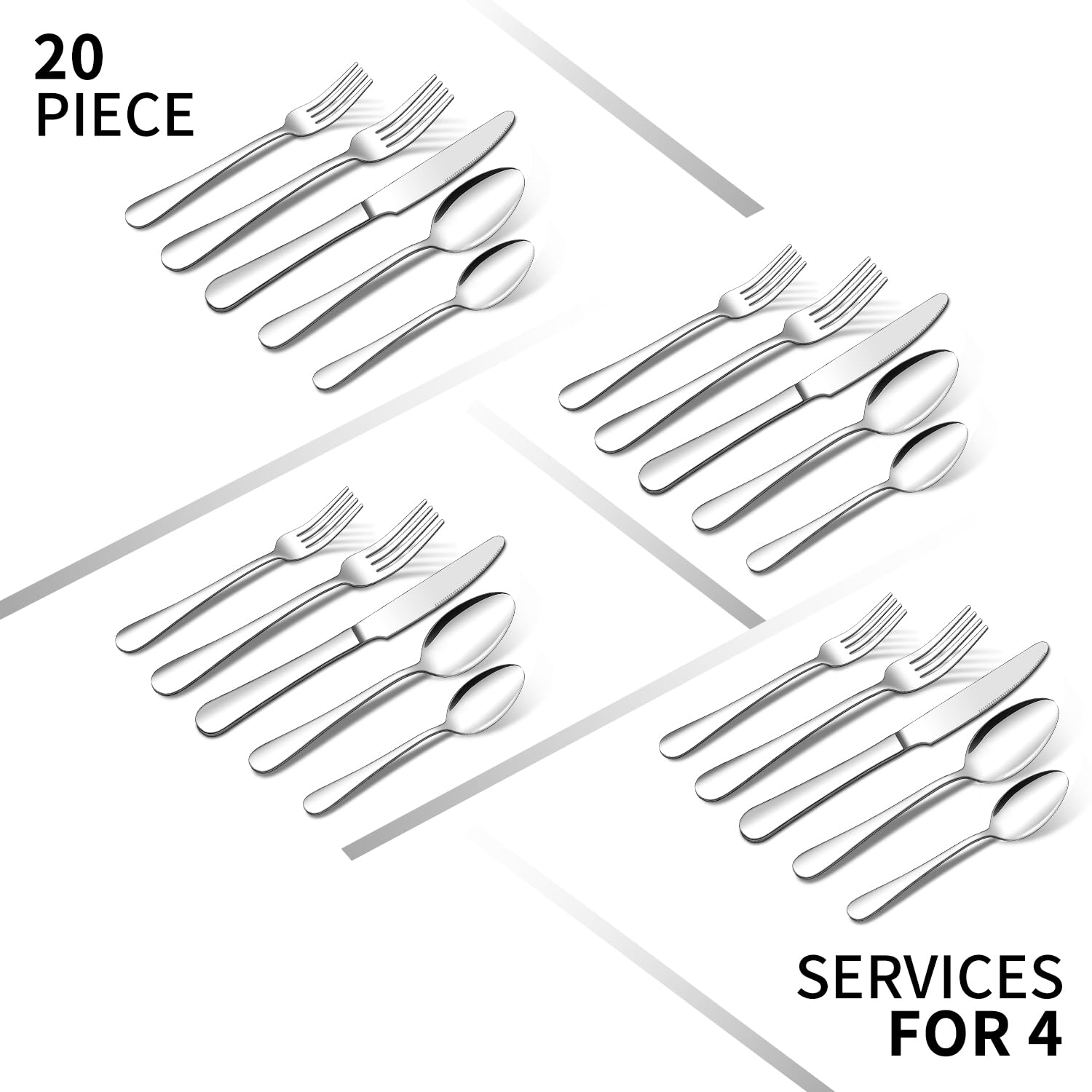 ENLOY 20-Piece Stainless Steel Flatware Set for 4 photo 7