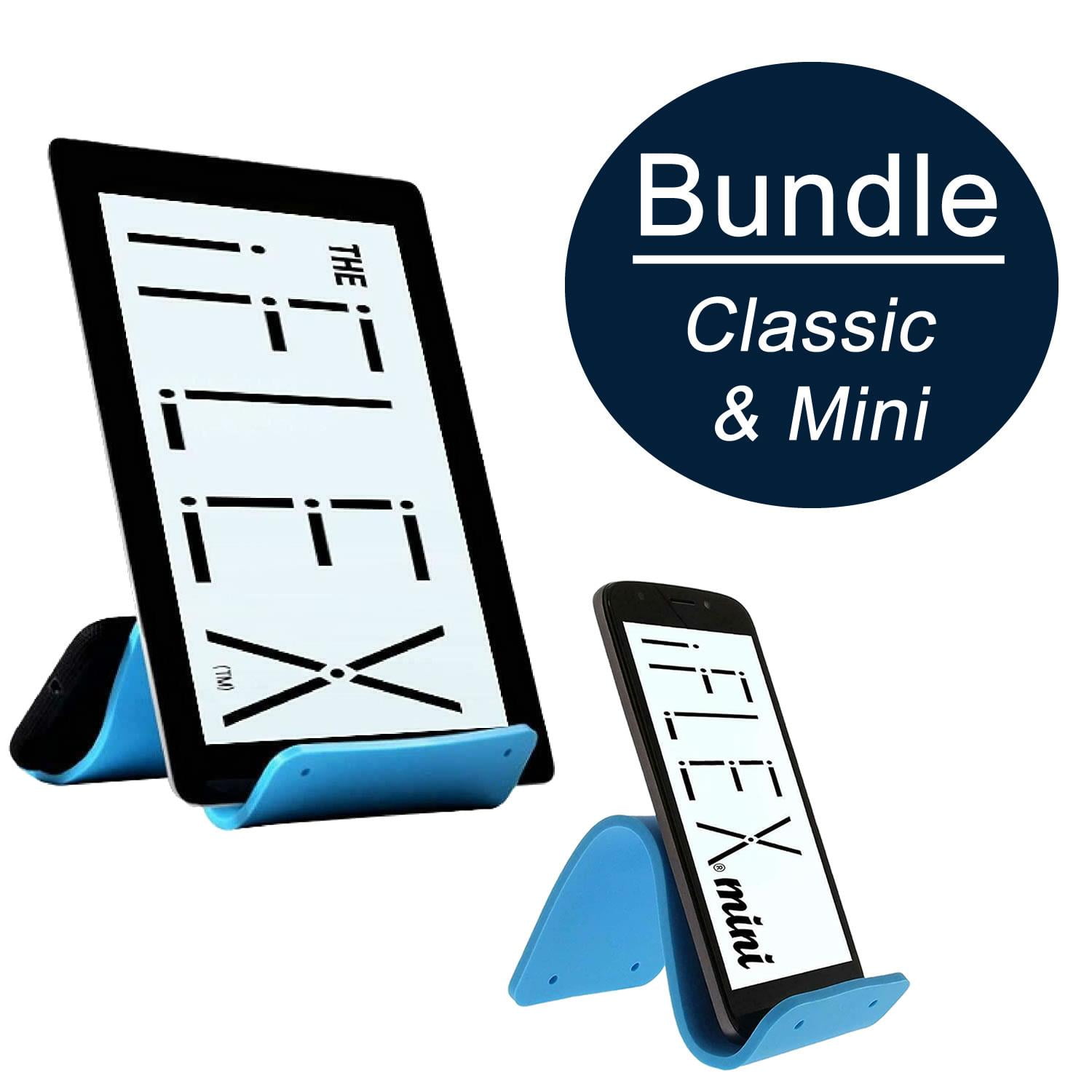 iFLEX Tablet & Cell Phone Mini Holder Blue Bundle Universal Hands-Free Set
