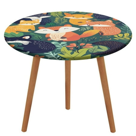 

Forest Animals (10) Tablecloth Round Elastic Fitted Waterproof Table Cover Cloth for Dining Room Indoor Outdoor Decor