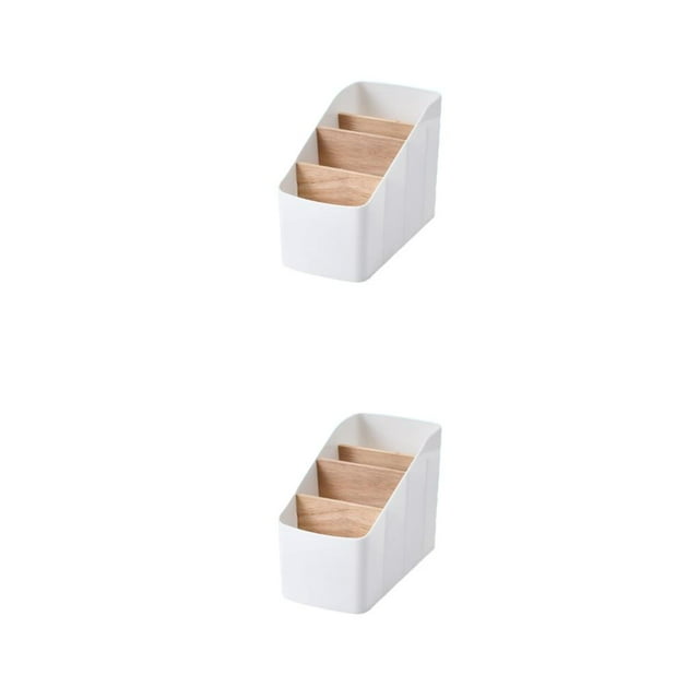 ZheElen Home Organizer Ladder Layered Detachable Partition Wide Application Strong Practicality Plastic Storage Box Durable white trapezoid 2Set