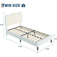 thumbnail image 2 of Adjustable cabecero & LED light - children's forrado platform marco de cama con wood slat support (no necesita colchón base, blue single cama), 2 of 4