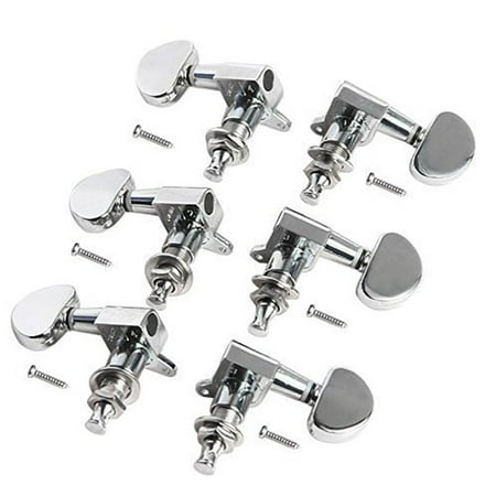 - 6pcs 3L3R Acoustic Guitar Tuning Pegs Machine Head Tuners Chrome Guitar Parts