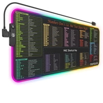 LED Mouse Pad for Excel/Word/PowerPoint/Windows Mac Shortcuts – Large RGB Gaming Excel Cheat Mouse Pad - 31.5×11.8 Inch Computer Desk Mousepad - Office, Waterproof, Non-Slip, Stitched Edges
