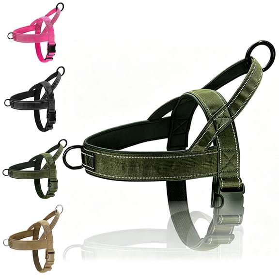 No Pull Dog Harness - Heavy Duty Dog Harness for Medium Large Dogs,Reflective Tactical Harness with Soft Padded and Front Clip