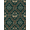 Green Multi, Pattern 12, variant on Design&I 8'x10' Washable Area Rug Moth Wildlife Motif Frame Botanical Scroll Border Vintage Gothic Refined for Dining Room, Large Office, Lounge, Snag-Free