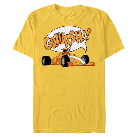 Disney Goofy Racing Team "Gawrsh!" Race Car Driver Standard T-Shirt- Short Sleeve Blended T-Shirt for Adults - Customized-Yellow