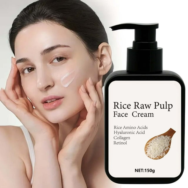 Fiudx Crema de Puré de Arroz, Hidratante para Una Piel Suave, Crema Facial Nutritiva para Una Luminosidad Refrescante, Fórmula Ligera de Uso Diario, para Todo Tipo de Piel, Experiencia Revitalizante