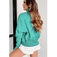 thumbnail image 3 of Casuashion Embrace the Chill with Our Sea Green Fleece Lined Zip-Up Stand Collar Sweatshirt, 3 of 8
