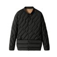 thumbnail image 2 of Chaquetas y abrigos casuales sin mangas y sin capucha para mujer, chaqueta fina de plumón, cuello alto, color liso, manga larga, bolsillo ligero y ligero, cierre a presión, abrigo de poliéster para mu, 2 of 3