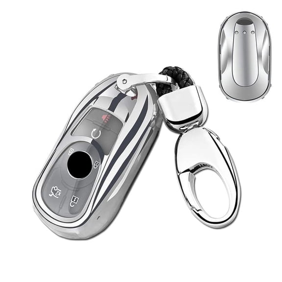 Key Fob Cover,Fit for Buick Enclave Lacrosse Verano Encore Regal Envision Cascada GL8,3 4 5 Buttons Smart keyless Entry Key Fob Soft TPU Case Protector Shell Holder with Key Chain