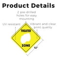 thumbnail image 3 of Theater (3 Pack) Large Plastic Street Sign Crossing Sign Warning Sign Vintage Rustic Beware Warning Xing Stage Performance Acting Drama Comedy Decor Play Lights Show Movie Fun Musical, 3 of 9