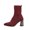 #2 Red, variant on Taqqpue Boots for Women,Keep Warm Winter Ankle Boots Solid Color Pointed Toe Back Zipper Heel Low Heel Ankle Boots