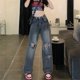 thumbnail image 3 of Pantalones vaqueros de estilo Y2K para mujer, Jeans sueltos de nicho con piernas anchas para rotos, rectos, pantalones Retro de cintura alta, 3 of 5