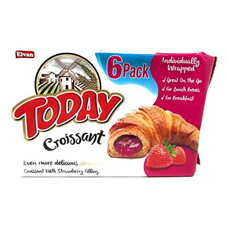 Today Soft Croissant, Perfect Breakfast Pastry, Individually Wrapped (Strawberry, Pack of 6)