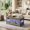 Oak Grey, variant on Lift Top Coffee Table with 2 Drawers, Charging Station featuring 2 AC Outlets & 2 USB Ports, LED Lighting, Multi-functional Wooden Dining Table for Living Room, Gray