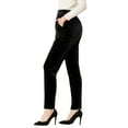 thumbnail image 4 of INSPIRE CHIC Women's Velvet Elegant High Waist Trousers with Pockets Work Ankle Pants XL Black, 4 of 6